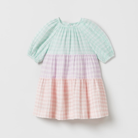 TIERED GINGHAM DRESS - Picture 2 of 3